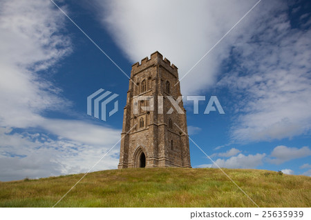 Glastonbury Tor located on a windy hill Glastonbury Tor located on a windy hill 25635939