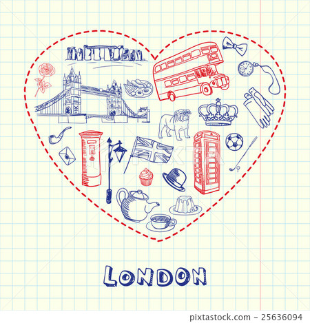 London Pen Drawn Doodles Vector Collection London Pen Drawn Doodles Vector Collection 25636094