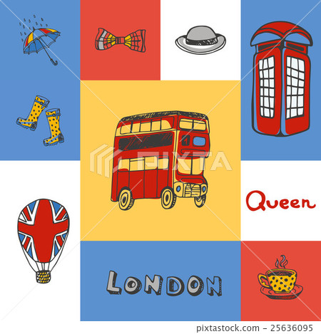 USA Squared Vector Concept with Doodles USA Squared Vector Concept with Doodles 25636095