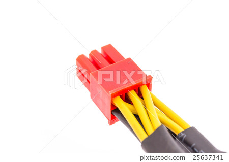 Close Up PCI-E cable video card Close Up PCI-E cable video card 25637341