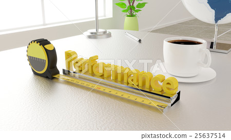 Measure performance office with tape and 3D text 25637514
