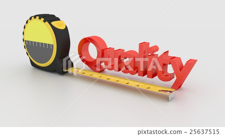 Quality measurement with tape isolated on white 25637515