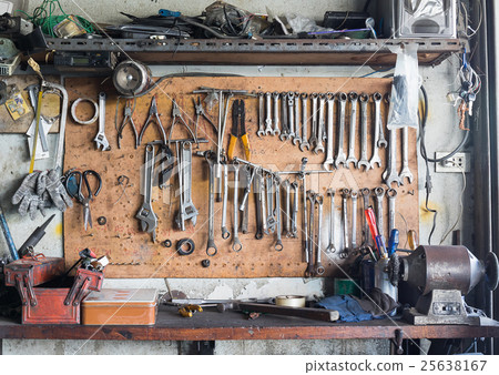 Tool shelf against a wall 25638167