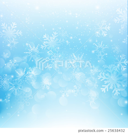 Snow fall with bokeh abstract blue background - Stock Illustration ...
