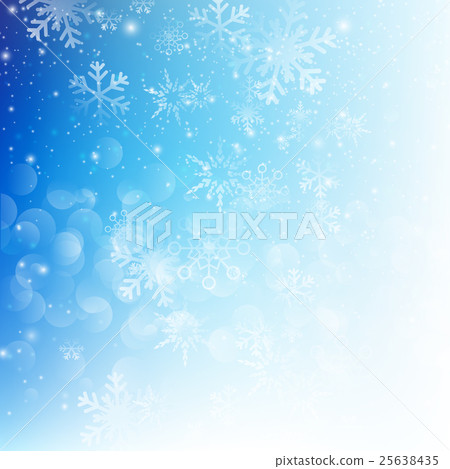 Snow fall with bokeh abstract blue background - Stock Illustration ...
