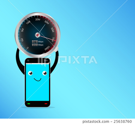 smartphone with speed test meter smartphone with speed test meter 25638760
