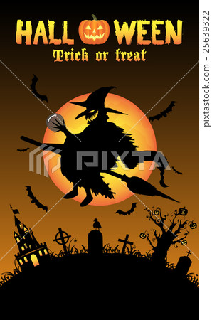 witch with halloween background witch with halloween background 25639322