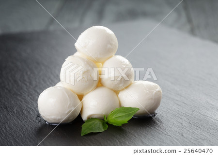 mozzarella balls on slate board mozzarella balls on slate board 25640470