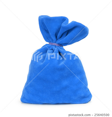Santa blue bag, isolated on white 25640500