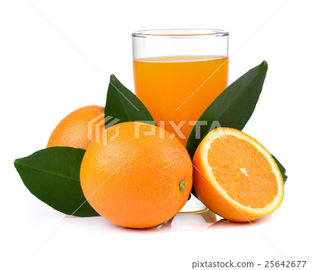 Orange juice and orange isolated 25642677
