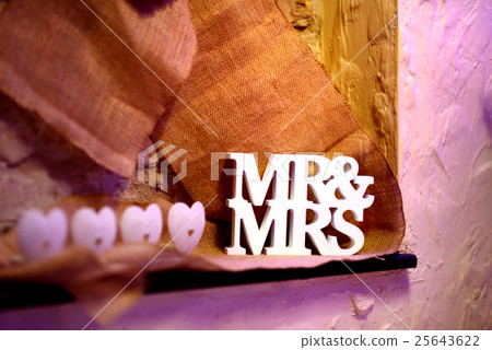 Fancy MR&MRS sign as a decoration for w wedding Fancy MR&MRS sign as a decoration for w wedding 25643622