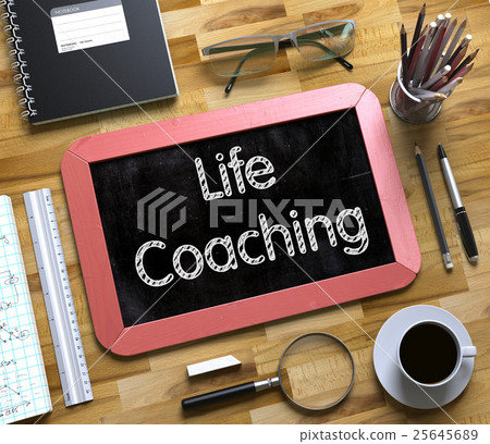 Small Chalkboard with Life Coaching. 3D Render. Small Chalkboard with Life Coaching. 3D Render. 25645689
