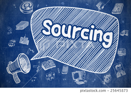 Sourcing - Hand Drawn Illustration on Blue Sourcing - Hand Drawn Illustration on Blue 25645873