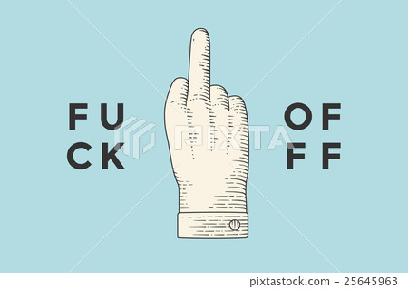 Vintage drawing of hand sign in engraving style 25645963