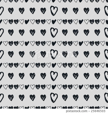 Doodle seamless pattern with hearts Doodle seamless pattern with hearts 25646503