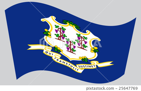 Flag of Connecticut waving on gray background Flag of Connecticut waving on gray background 25647769