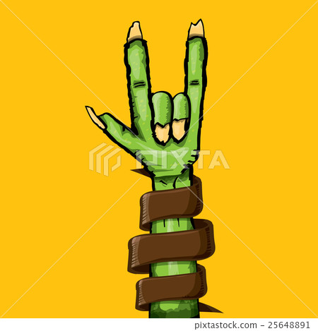 Zombie hand shows rock n roll gesture 25648891