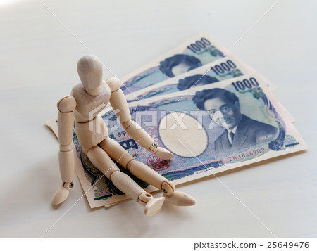 金錢和人一千日元票據3000日元 25649476