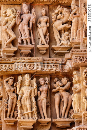 Famous sculptures of Khajuraho temples, India 25651078