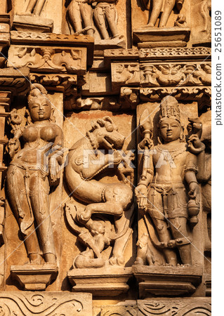 Famous sculptures of Khajuraho temples, India 25651089