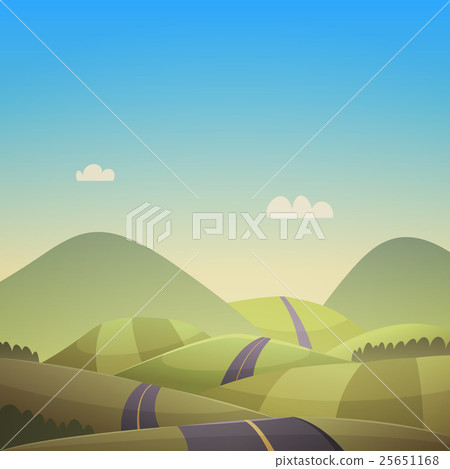 Asphalt Road Over Hills 25651168