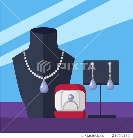 Jewelry Store Vector Concept in Flat Design 25651183