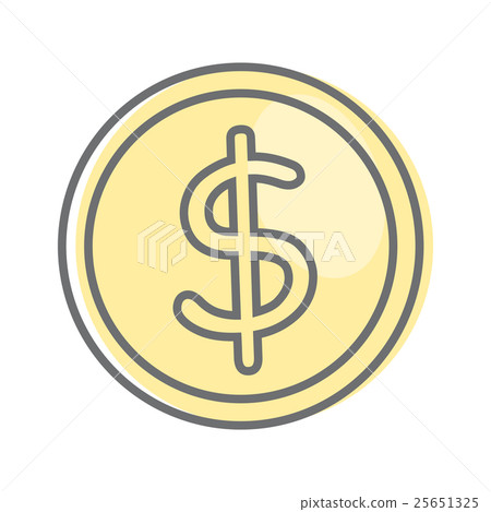 Money Sign Isolated. Dollar Coin. Video Marketing. 25651325