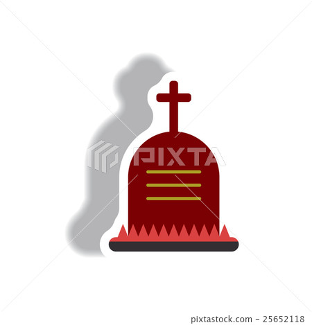 Vector illustration paper sticker Halloween icon 25652118