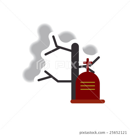 Vector illustration paper sticker Halloween icon Vector illustration paper sticker Halloween icon 25652121