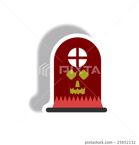Vector illustration paper sticker Halloween icon 25652132