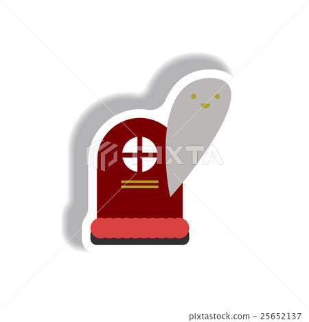 Vector illustration paper sticker Halloween icon Vector illustration paper sticker Halloween icon 25652137