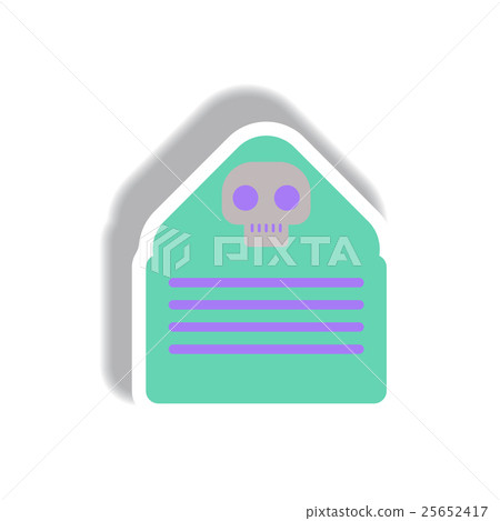 Vector illustration paper sticker Halloween icon 25652417