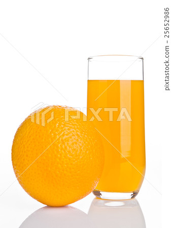 Glass of healthy orange juice with fruit Glass of healthy orange juice with fruit 25652986