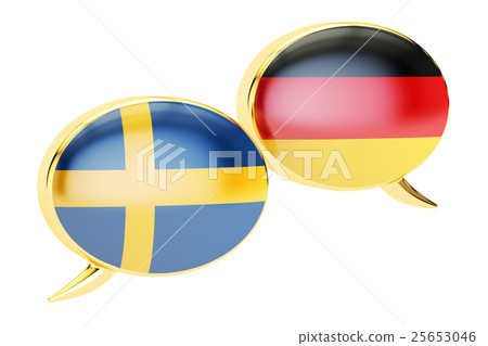 Speech bubbles, Swedish-German conversation Speech bubbles, Swedish-German conversation 25653046