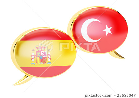 Speech bubbles, Turkish-Spanish conversation Speech bubbles, Turkish-Spanish conversation 25653047