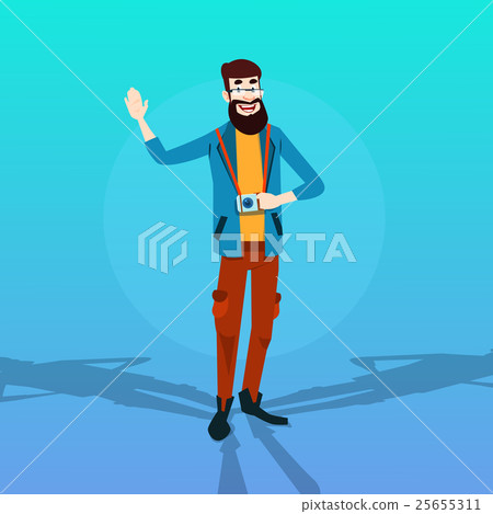 Man Hipster Style Fashion Cartoon Guy Casual Take 25655311
