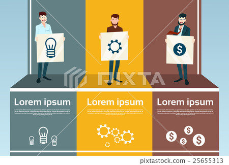 Business Man Hold Banner New Startup Finance Business Man Hold Banner New Startup Finance 25655313