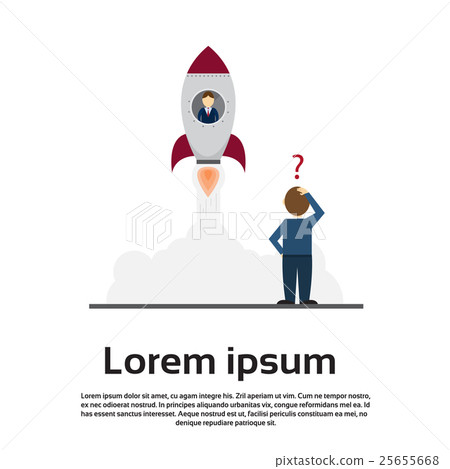 Business Man With Question Mark Pondering 25655668