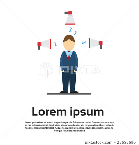 Business Man Megaphone Loudspeaker Digital Business Man Megaphone Loudspeaker Digital 25655690