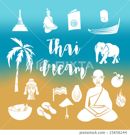 Thailand icons set, simple style 25656244