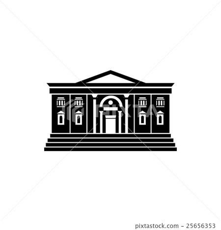 Two storey public building icon, simple style 25656353
