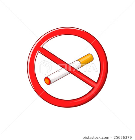 No smoking sign icon, cartoon style 25656379