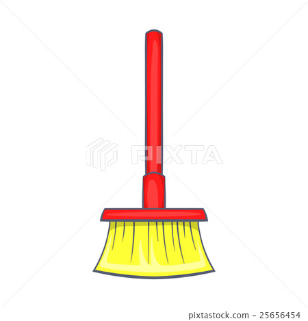 Red brush for a floor icon in cartoon style 25656454