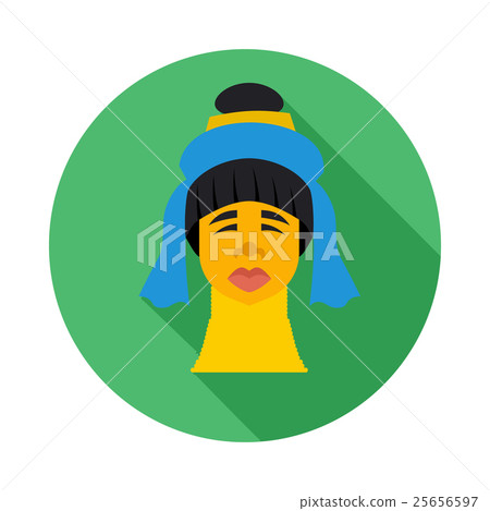 Karen long neck woman with traditional coils icon Karen long neck woman with traditional coils icon 25656597