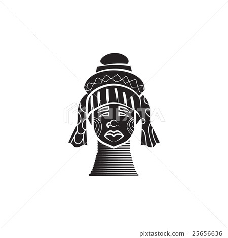 Karen long neck woman with brass coils icon 25656636