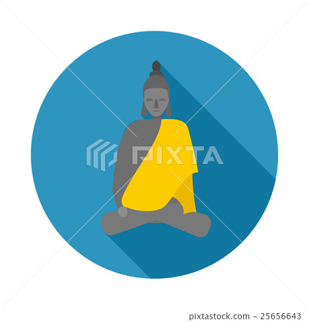 Buddha statue icon in flat style 25656643