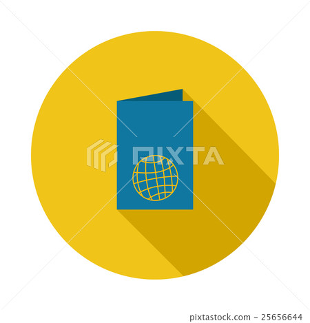 Blue passport icon in flat style 25656644