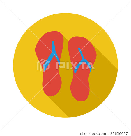 Beach red flip flops icon, flat style Beach red flip flops icon, flat style 25656657