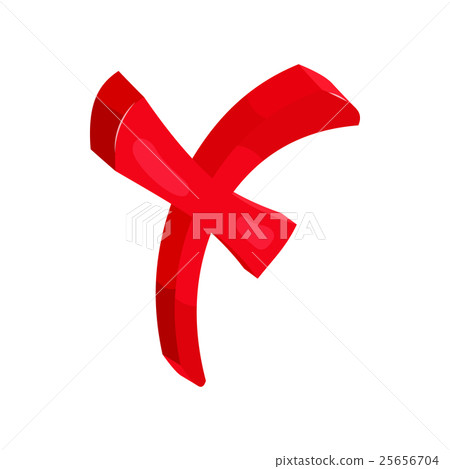 Red Cross Check Mark Icon Cartoon Style Stock Illustration