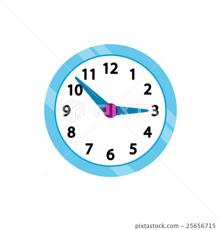 Wall clock with blue rim icon, flat style Wall clock with blue rim icon, flat style 25656715
